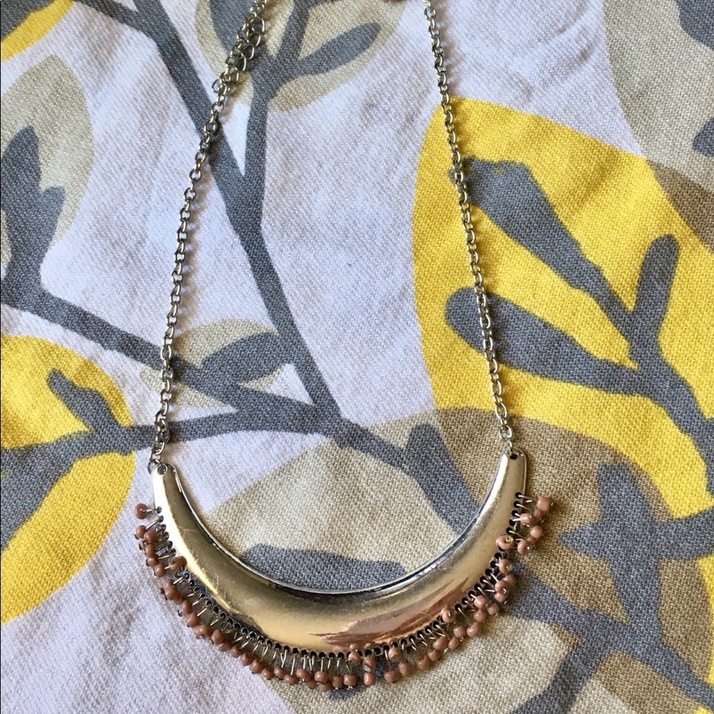 Boho Pink Statement Necklace NWT Free Earrings